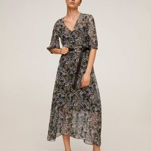 MANGO printed retro dress US4